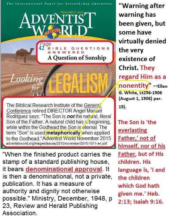GC SDA Denies the Literal Sonship of Christ